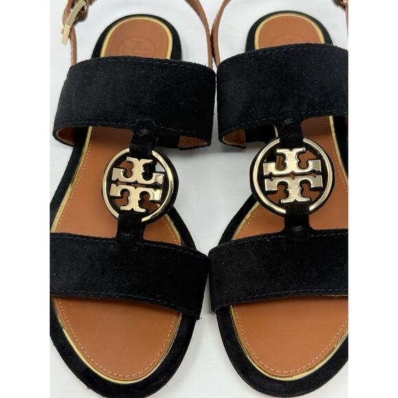 Tory Burch metal Miller black suede 7 37 - Picture 3 of 5